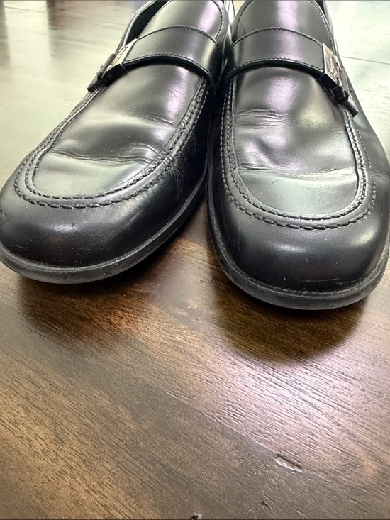 Salvatore Ferragamo Black Leather Slip-On Loafers with Metal Bit main image 6